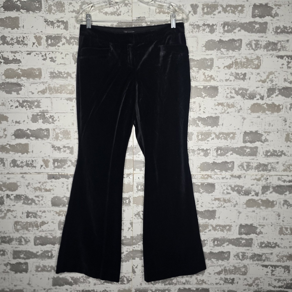 The Limited Pants Women 6 Black Velvet Flare Leg Boho Preppy Cassidy Fit Stretch